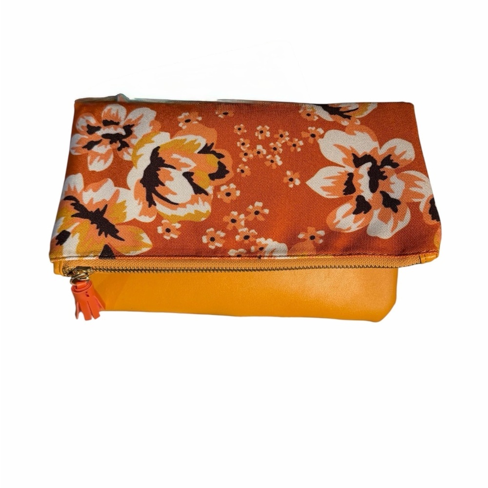 Rachel Pally Floral Orange & Yellow Leather Reversible Clutch Bag